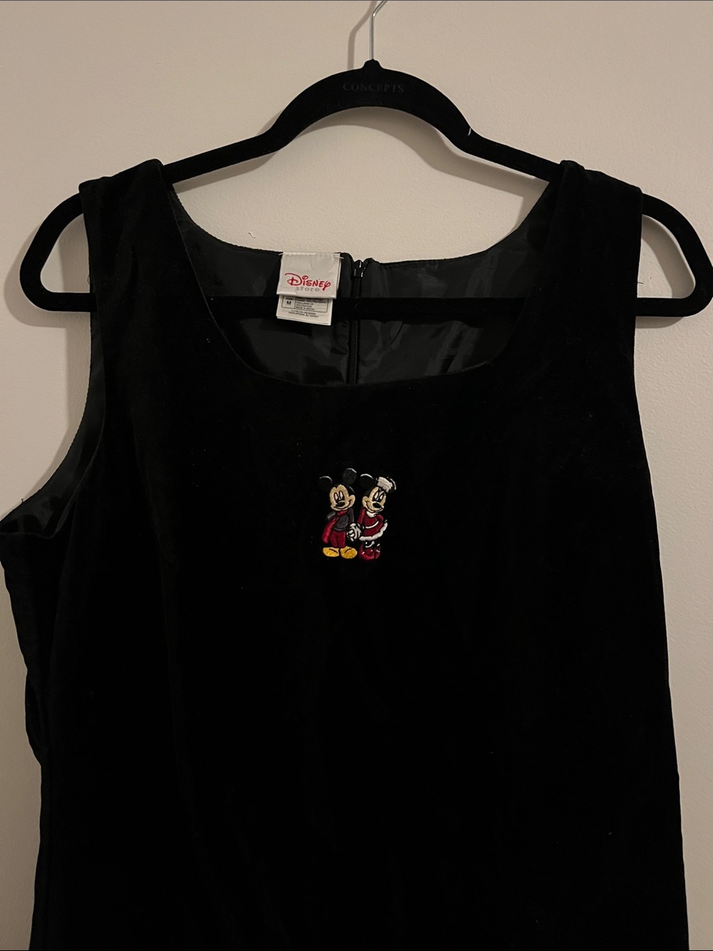 Vintage Disney Store Mickey & Minnie Velvet Holiday Maxi Dress Size M